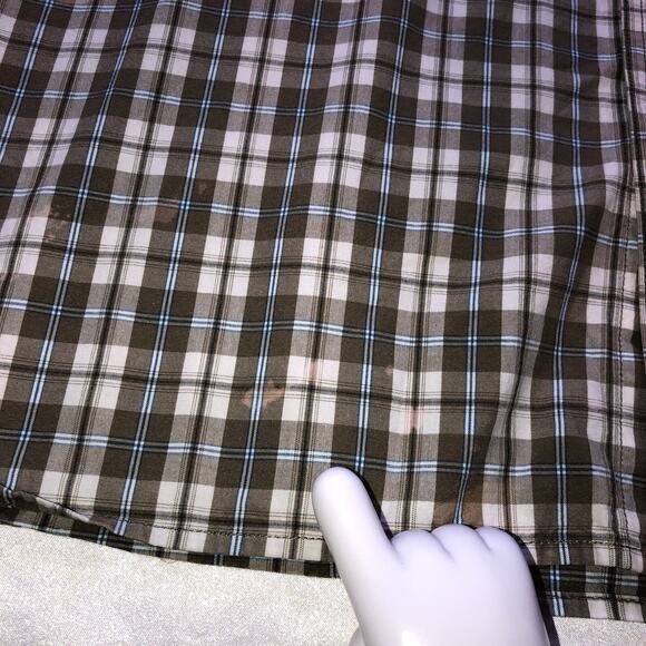 Carhartt Relax Fit Plaid Button Shirt Short Sleeve Olive Green White Mens Sz 3XL - Picture 11 of 11